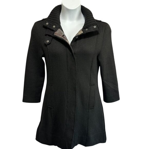 Barbour Winter Tartan Millfire Knit Wool Blend Coat / Jacket Womens Size 12 - Picture 1 of 16